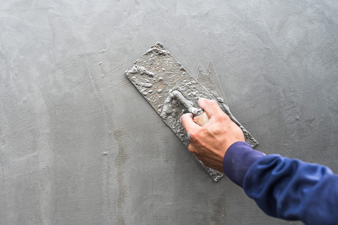 Hand,Plaster,Plastering,Cement,Building,Wall,Construction,Background,,Hand,Worker